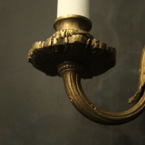 FRENCH PAIR OF GILDED BRONZE ANTIQUE WALL LIGHTS - ADDITIONAL PHOTO 6