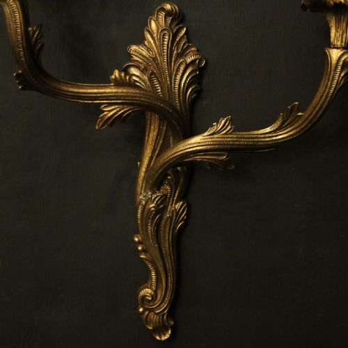 FRENCH SET OF 3 TWIN ARM WALL LIGHTS - ADDITIONAL PHOTO 2