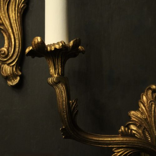 FRENCH SET OF 3 TWIN ARM WALL LIGHTS - ADDITIONAL PHOTO 6