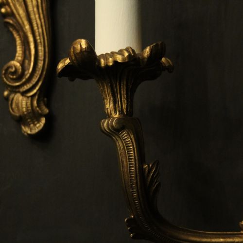 FRENCH SET OF 3 TWIN ARM WALL LIGHTS - ADDITIONAL PHOTO 8