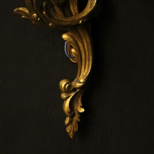 FRENCH PAIR OF GILDED BRONZE ANTIQUE WALL LIGHTS - ADDITIONAL PHOTO 8