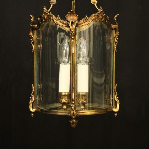 FRENCH GILDED BRONZE FOUR LIGHT ANTIQUE LANTERN - ADDITIONAL PHOTO 1