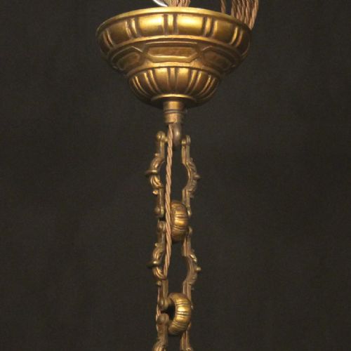 FRENCH GILDED BRONZE 8 LIGHT ANTIQUE CHANDELIER - ADDITIONAL PHOTO 9