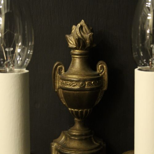 FRENCH PAIR OF GILDED BRONZE ANTIQUE WALL LIGHTS - ADDITIONAL PHOTO 6