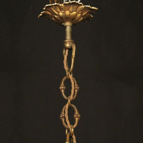 FRENCH GILDED 7 LIGHT ANTIQUE CRYSTAL CHANDELIER - ADDITIONAL PHOTO 9