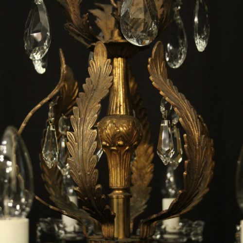 FRENCH GILDED CRYSTAL 12 LIGHT ANTIQUE CHANDELIER - ADDITIONAL PHOTO 8