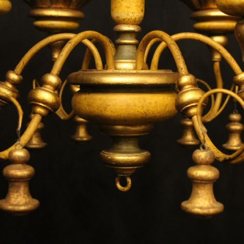 FLORENTINE 6 LIGHT POLYCHROME ANTIQUE CHANDELIER - ADDITIONAL PHOTO 6