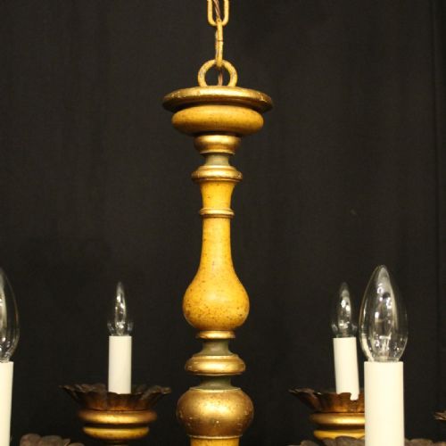 FLORENTINE 6 LIGHT POLYCHROME ANTIQUE CHANDELIER - ADDITIONAL PHOTO 8