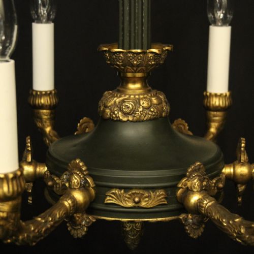 FRENCH LATE 19TH C EMPIRE 6 LIGHT CHANDELIER - ADDITIONAL PHOTO 3
