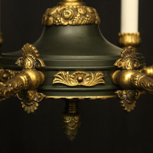 FRENCH LATE 19TH C EMPIRE 6 LIGHT CHANDELIER - ADDITIONAL PHOTO 5