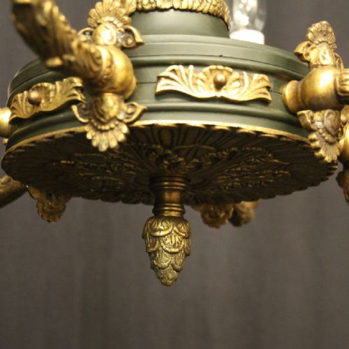 FRENCH LATE 19TH C EMPIRE 6 LIGHT CHANDELIER - ADDITIONAL PHOTO 6