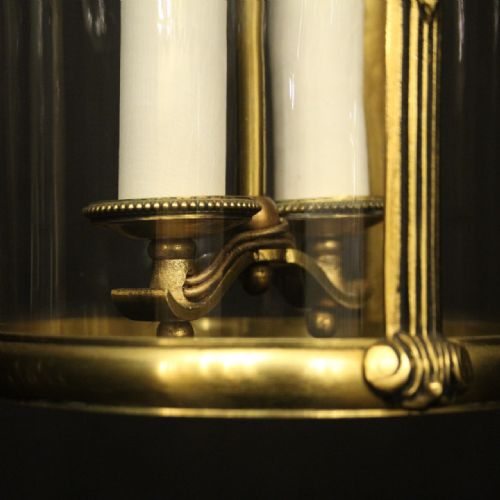 FRENCH GILDED BRONZE TWIN ARM ANTIQUE LANTERN - ADDITIONAL PHOTO 7