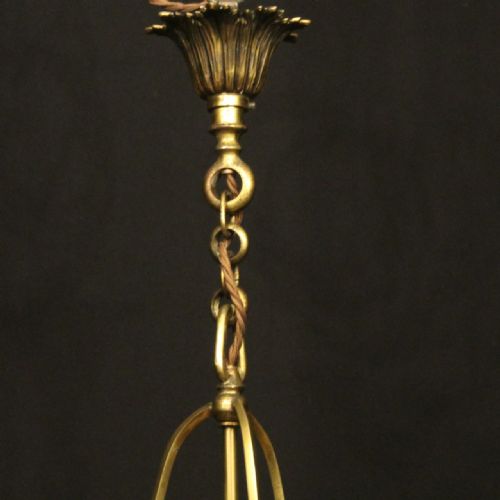 FRENCH GILDED BRONZE TWIN ARM ANTIQUE LANTERN - ADDITIONAL PHOTO 9