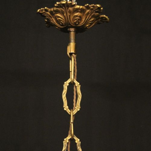 FRENCH GILDED BRONZE 6 LIGHT ANTIQUE CHANDELIER - ADDITIONAL PHOTO 9