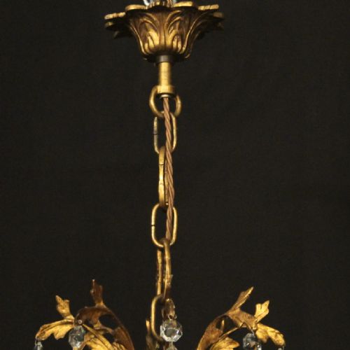 FRENCH GILDED 9 LIGHT ANTIQUE BIRDCAGE CRYSTAL CHANDELIER - ADDITIONAL PHOTO 9