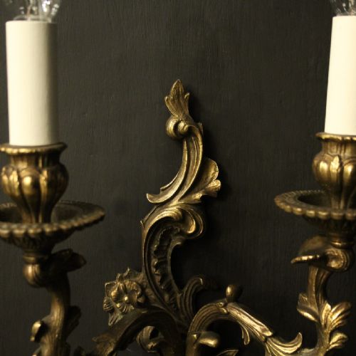 FRENCH PAIR OF GILDED BRASS WALL LIGHTS - ADDITIONAL PHOTO 4
