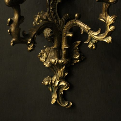 FRENCH PAIR OF GILDED BRASS WALL LIGHTS - ADDITIONAL PHOTO 8