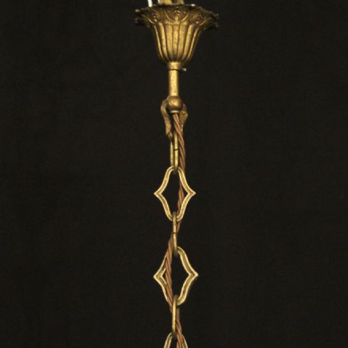 FRENCH GILDED CRYSTAL 4 LIGHT ANTIQUE CHANDELIER - ADDITIONAL PHOTO 9