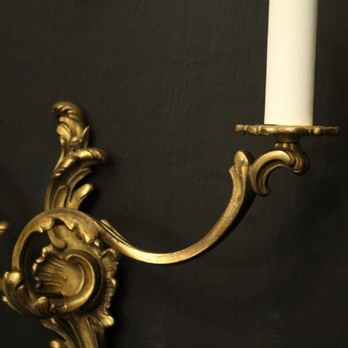 FRENCH SET OF 4 GILDED ANTIQUE WALL LIGHTS - ADDITIONAL PHOTO 2