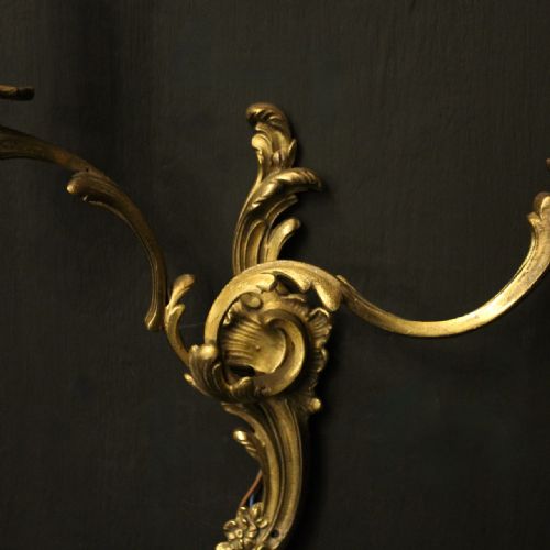 FRENCH SET OF 4 GILDED ANTIQUE WALL LIGHTS - ADDITIONAL PHOTO 3