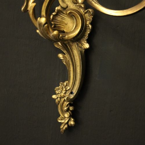 FRENCH SET OF 4 GILDED ANTIQUE WALL LIGHTS - ADDITIONAL PHOTO 8