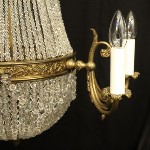 FRENCH 19TH CENTURY TENT WATERFALL ANTIQUE CHANDELIER - ADDITIONAL PHOTO 3
