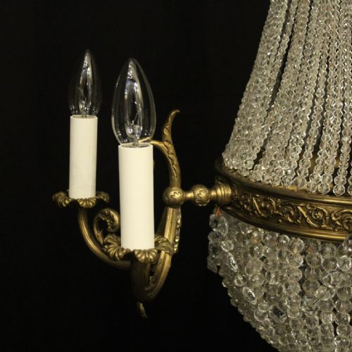 FRENCH 19TH CENTURY TENT WATERFALL ANTIQUE CHANDELIER - ADDITIONAL PHOTO 4