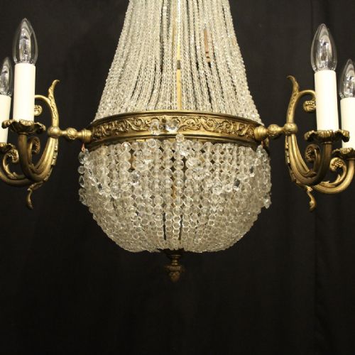 FRENCH 19TH CENTURY TENT WATERFALL ANTIQUE CHANDELIER - ADDITIONAL PHOTO 5