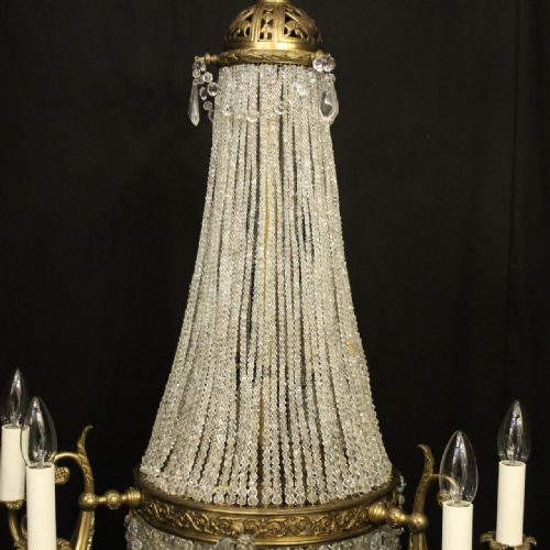 FRENCH 19TH CENTURY TENT WATERFALL ANTIQUE CHANDELIER - ADDITIONAL PHOTO 6