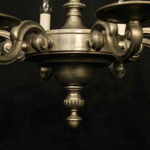 FRENCH SILVER PLATED 8 LIGHT CHANDELIER - ADDITIONAL PHOTO 2