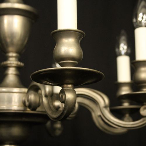 FRENCH SILVER PLATED 8 LIGHT CHANDELIER - ADDITIONAL PHOTO 3