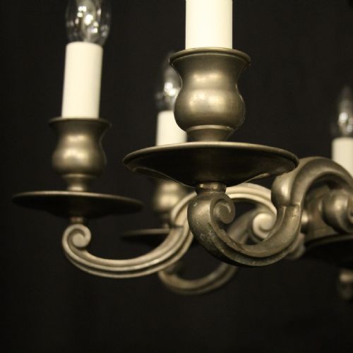 FRENCH SILVER PLATED 8 LIGHT CHANDELIER - ADDITIONAL PHOTO 7