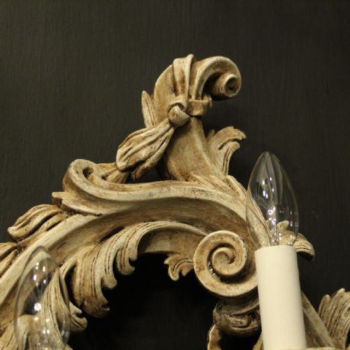 FLORENTINE POLYCHROME TRIPLE ARM WALL LIGHTS - ADDITIONAL PHOTO 3