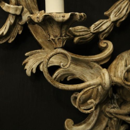 FLORENTINE POLYCHROME TRIPLE ARM WALL LIGHTS - ADDITIONAL PHOTO 4