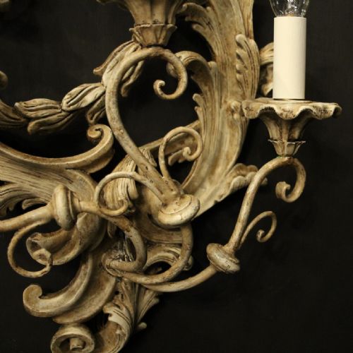 FLORENTINE POLYCHROME TRIPLE ARM WALL LIGHTS - ADDITIONAL PHOTO 6