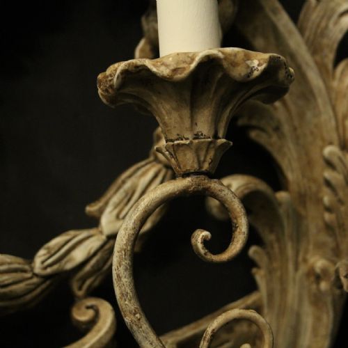 FLORENTINE POLYCHROME TRIPLE ARM WALL LIGHTS - ADDITIONAL PHOTO 7