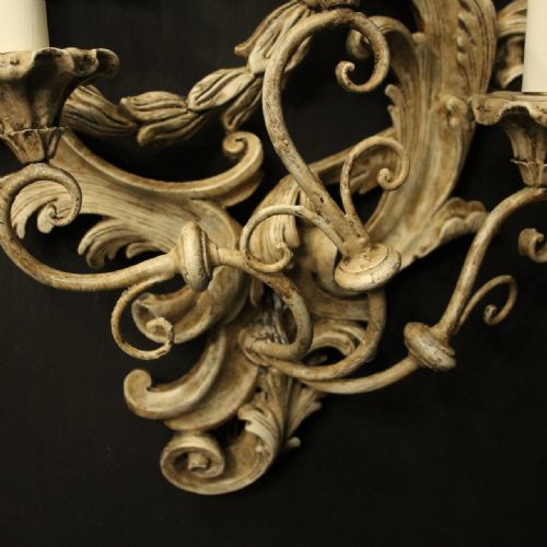 FLORENTINE POLYCHROME TRIPLE ARM WALL LIGHTS - ADDITIONAL PHOTO 8