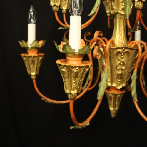 FLORENTINE 12 LIGHT LARGE GILTWOOD ANTIQUE CHANDELIER - ADDITIONAL PHOTO 2