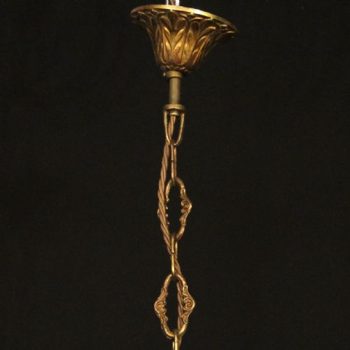 FRENCH EMPIRE GILDED BRASS 8 LIGHT CHANDELIER - ADDITIONAL PHOTO 9