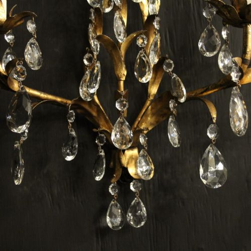 FLORENTINE PAIR OF GILDED TWIN ARM WALL LIGHTS - ADDITIONAL PHOTO 3