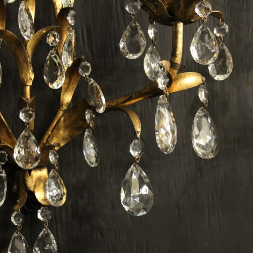 FLORENTINE PAIR OF GILDED TWIN ARM WALL LIGHTS - ADDITIONAL PHOTO 7