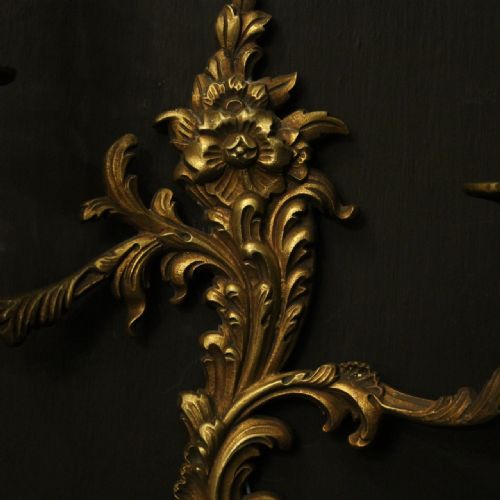 FRENCH PAIR OF GILDED BRONZE ANTIQUE WALL LIGHTS - ADDITIONAL PHOTO 6