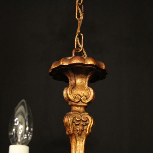 FLORENTINE 6 LIGHT POLYCHROME ANTIQUE CHANDELIER - ADDITIONAL PHOTO 7