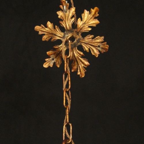 FLORENTINE 6 LIGHT POLYCHROME ANTIQUE CHANDELIER - ADDITIONAL PHOTO 9