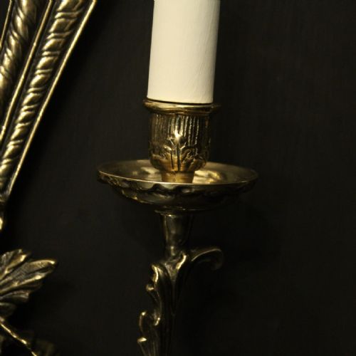 FRENCH PAIR OF BRASS ANTIQUE WALL LIGHTS - ADDITIONAL PHOTO 8