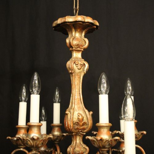 FLORENTINE PAIR 12 LIGHT POLYCHROME CHANDELIERS - ADDITIONAL PHOTO 9