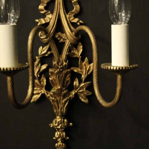 FRENCH PAIR OF RIBBON TWIN ARM WALL LIGHTS - ADDITIONAL PHOTO 6