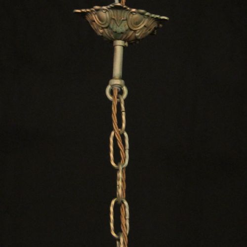 FRENCH TOLEWARE 6 LIGHT ANTIQUE CHANDELIER - ADDITIONAL PHOTO 8