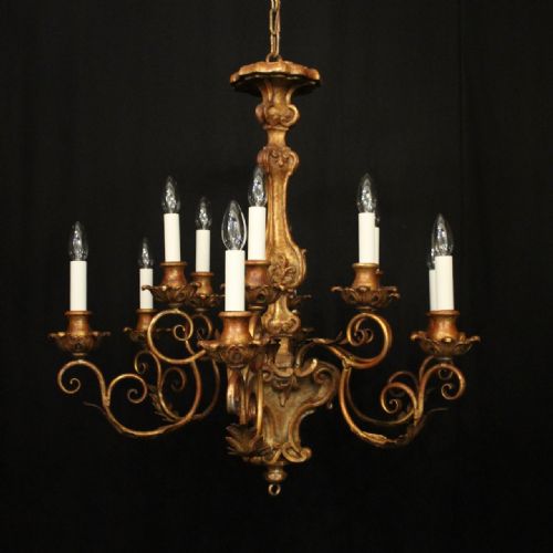 florentine 12 light polychrome antique chandelier - CATEGORY: ANTIQUE LIGHTING - DATED 1930