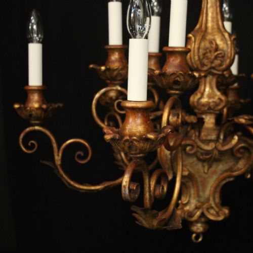 FLORENTINE 12 LIGHT POLYCHROME ANTIQUE CHANDELIER - ADDITIONAL PHOTO 1